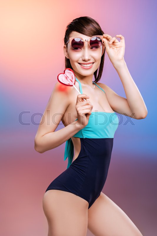 Asian girls in swimsuit