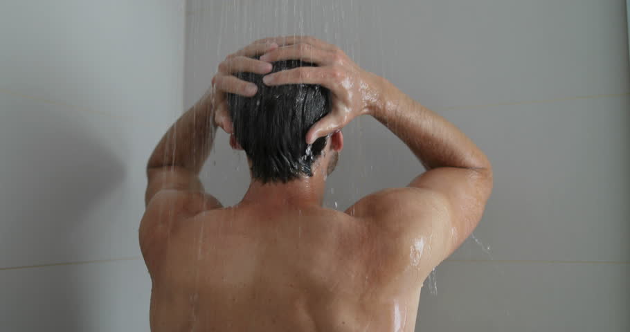 Male shower video
