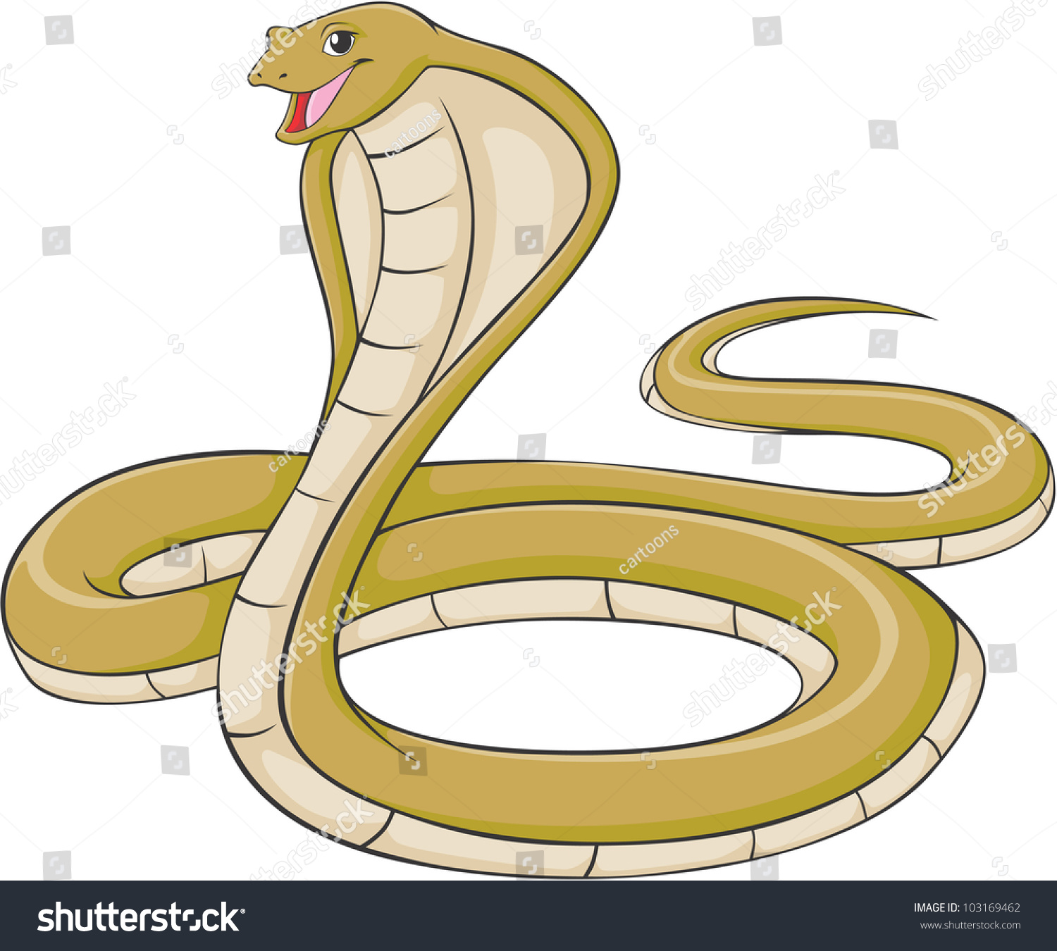 Happy king cobra cartoon stock vector shutterstock